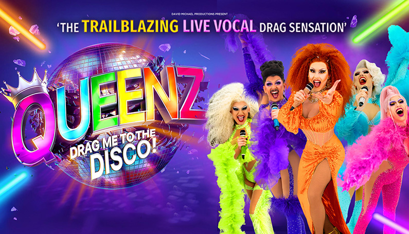 QUEENZ: Drag Me To The Disco!, a queer and LGBTQIA+ drag show in London at New Wimbledon Theatre