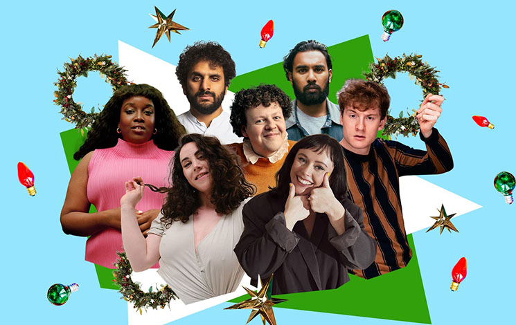 Comedians Do Carols, a queer-friendly and LGBTQIA+ inclusive comedy-music show in London at Soho Theatre Walthamstow
