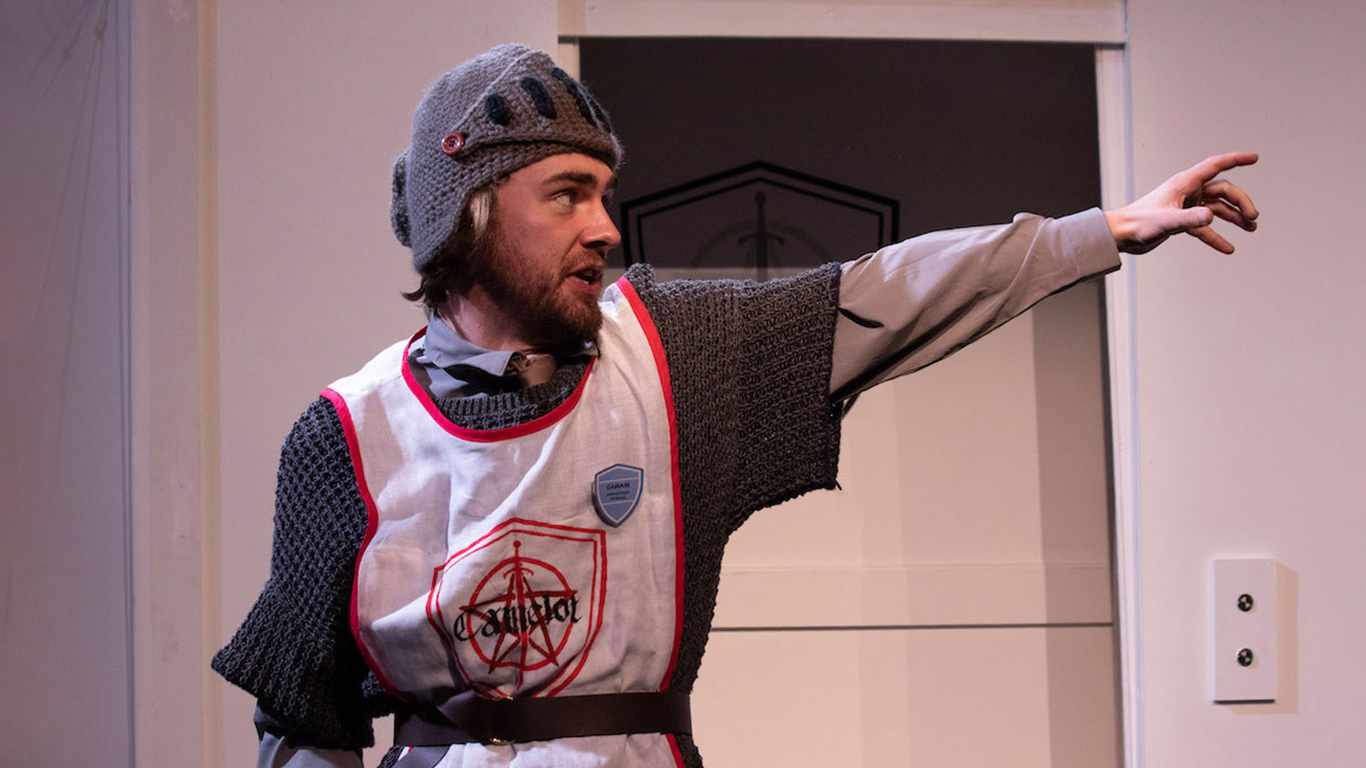 Felix Grainger as Gawain in Gawain and the Green Knight at Park Theatre in London. Photo by Kira Turnpenny.