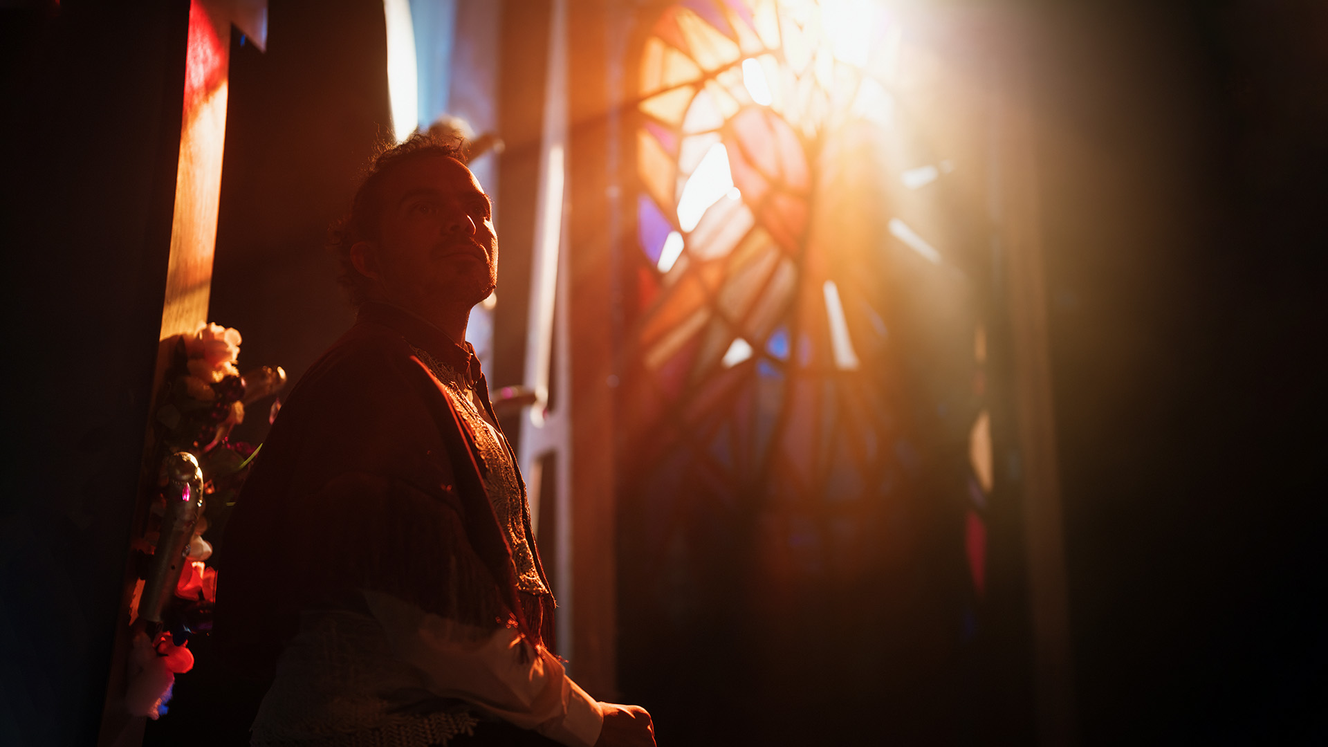 Sergio Antonio Maggiolo performing in Jeezus!, Alpaqa's queer musical at New Diorama Theatre London. Photo by Alex Brenner.