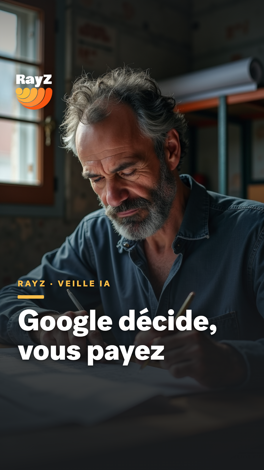 Vignette de la vidéo RayZ Veille IA intitulée Google décide, vous payez