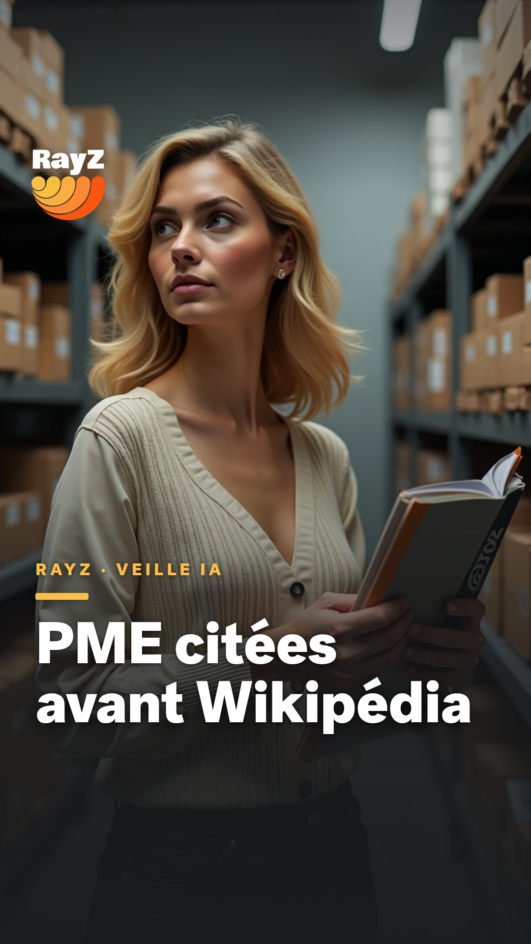 Vignette de la vidéo RayZ Veille IA intitulée PME citées avant Wikipédia