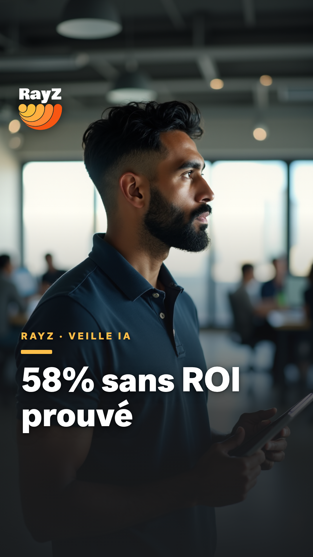 Vignette de la vidéo RayZ Veille IA intitulée 58% sans ROI prouvé