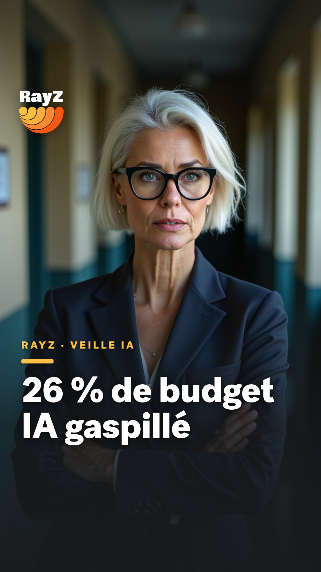 Vignette de la vidéo RayZ Veille IA intitulée 26 % de budget IA gaspillé