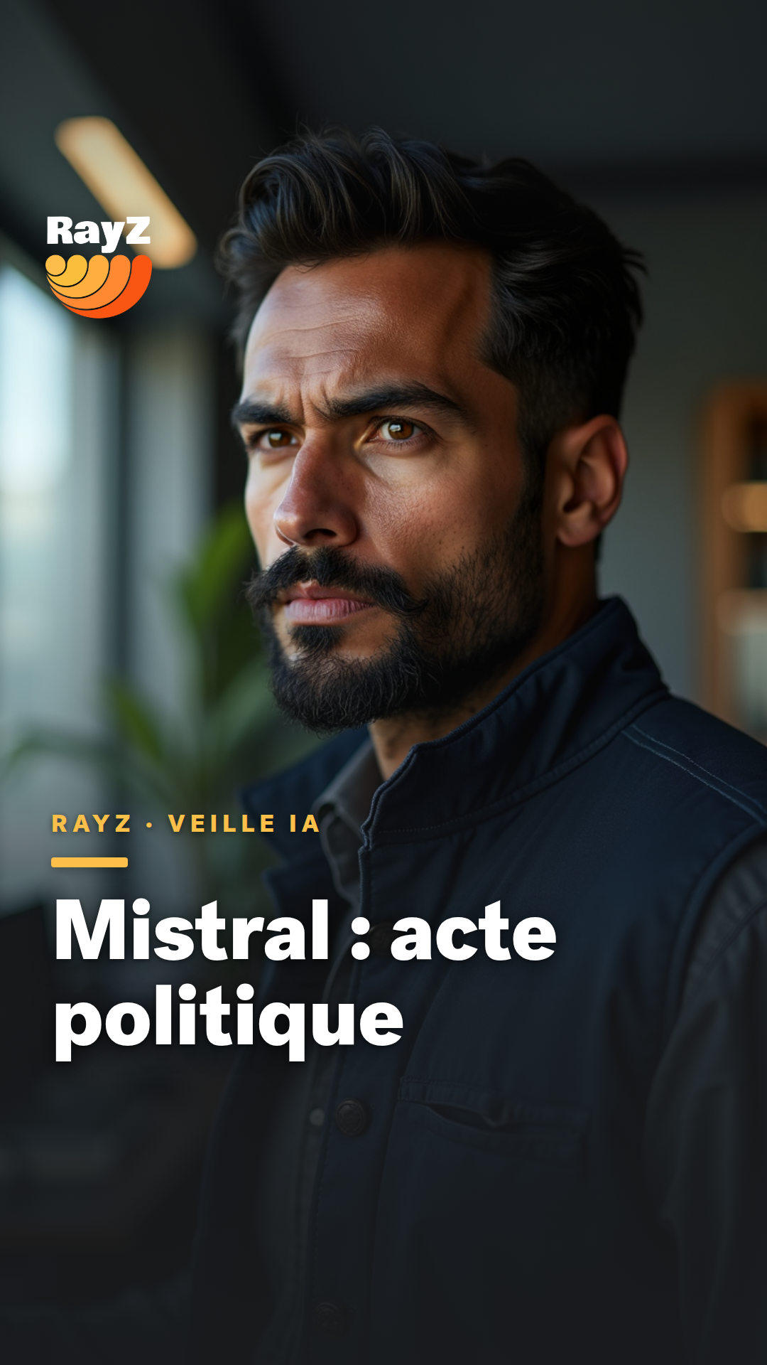 Vignette de la vidéo RayZ Veille IA intitulée Mistral : acte politique