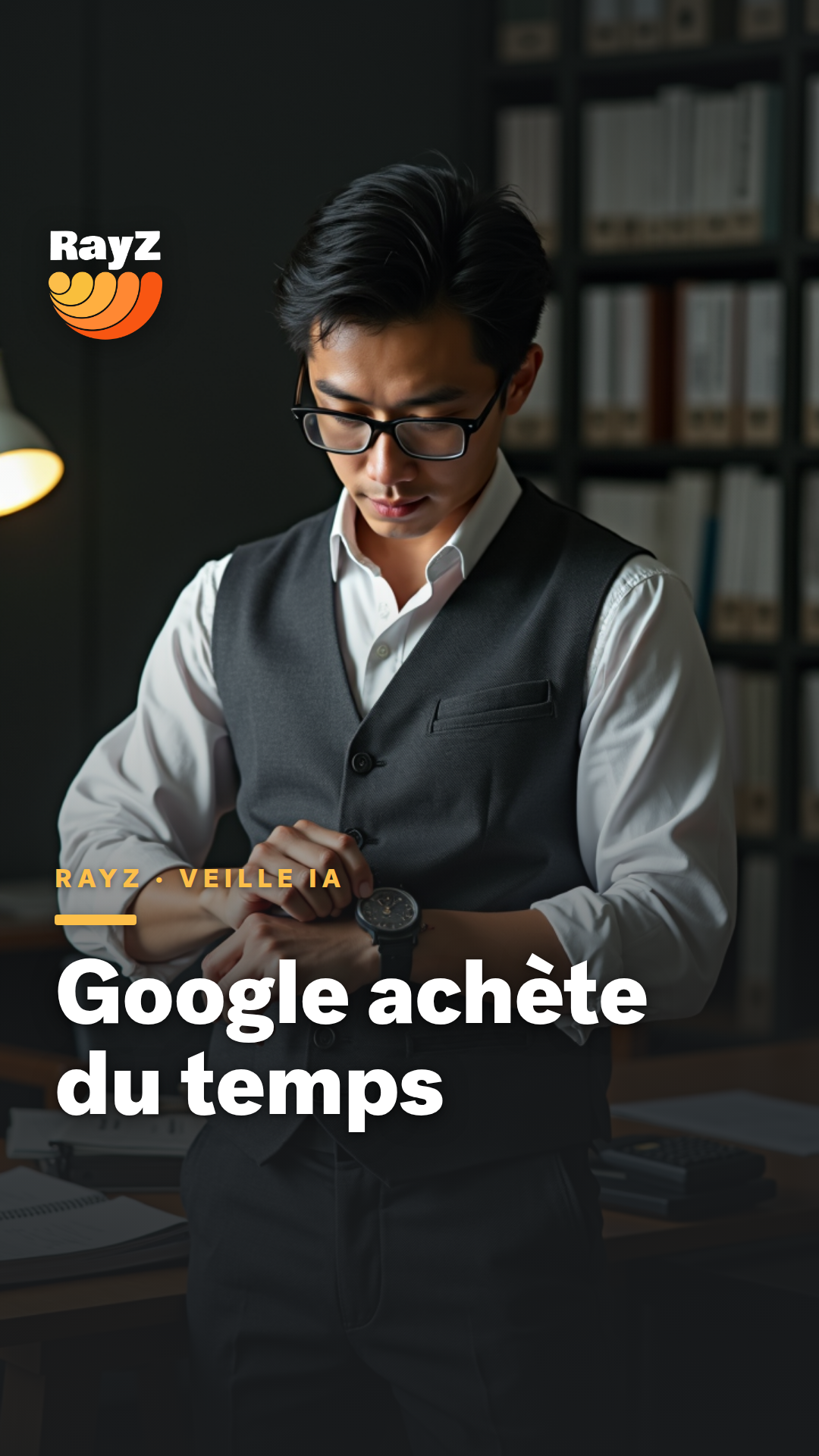 Vignette de la vidéo RayZ Veille IA intitulée Google achète du temps