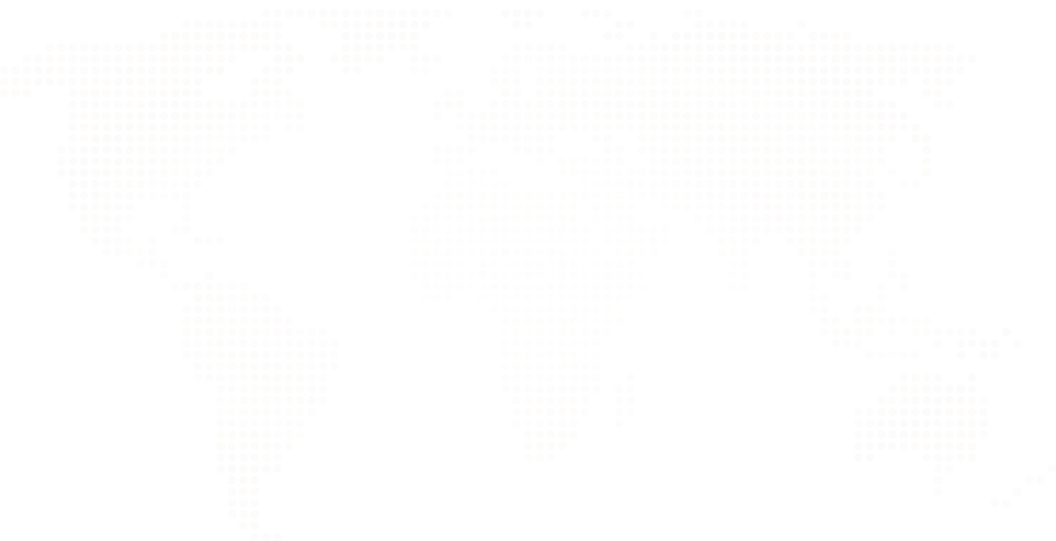 World map composed of evenly spaced white dots on a black background, highlighting continents and major landmasses.
