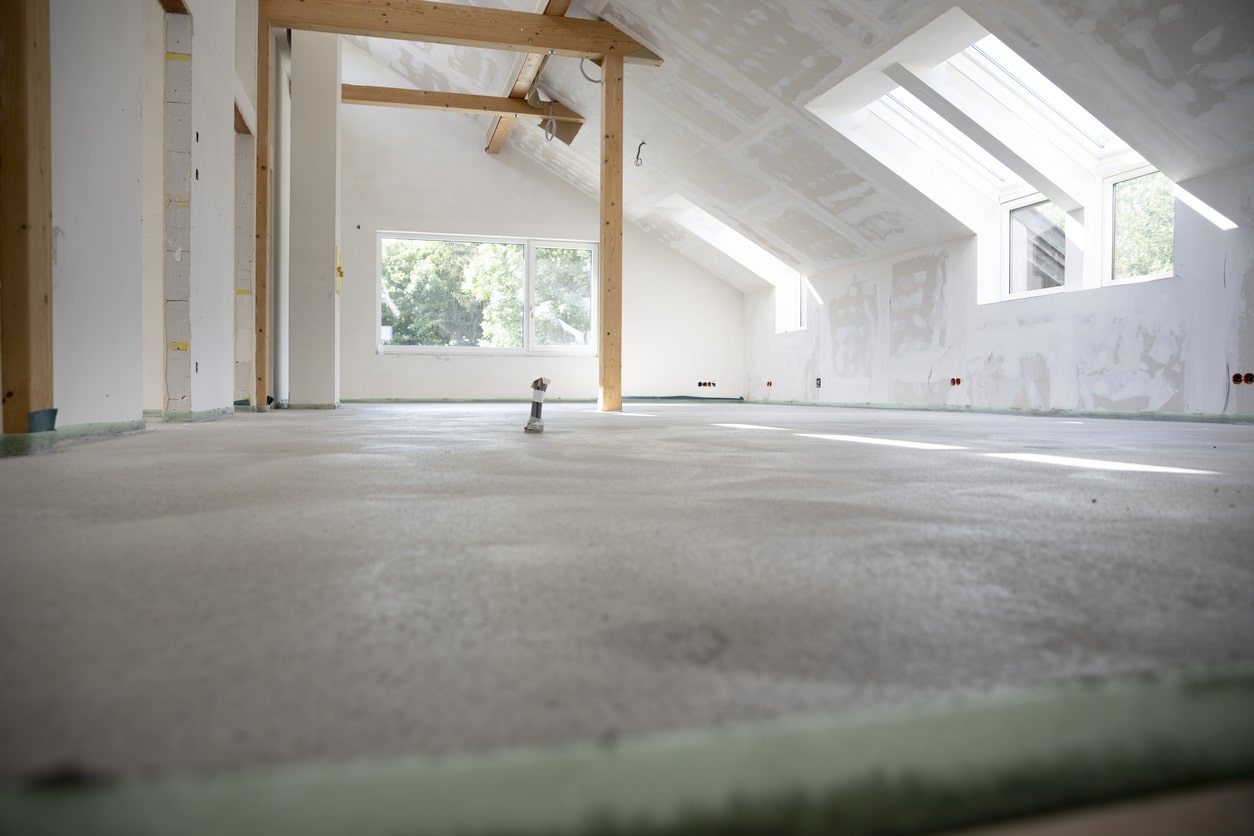 Isolation d'une dalle beton par l'intérieur