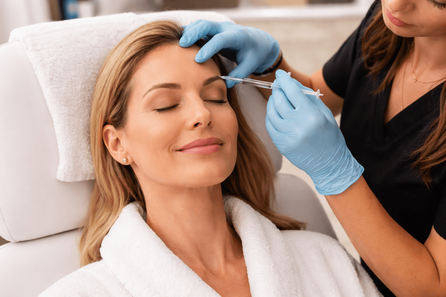 Provider performing Botox injections on a patient in Tampa, Florida medical spa setting