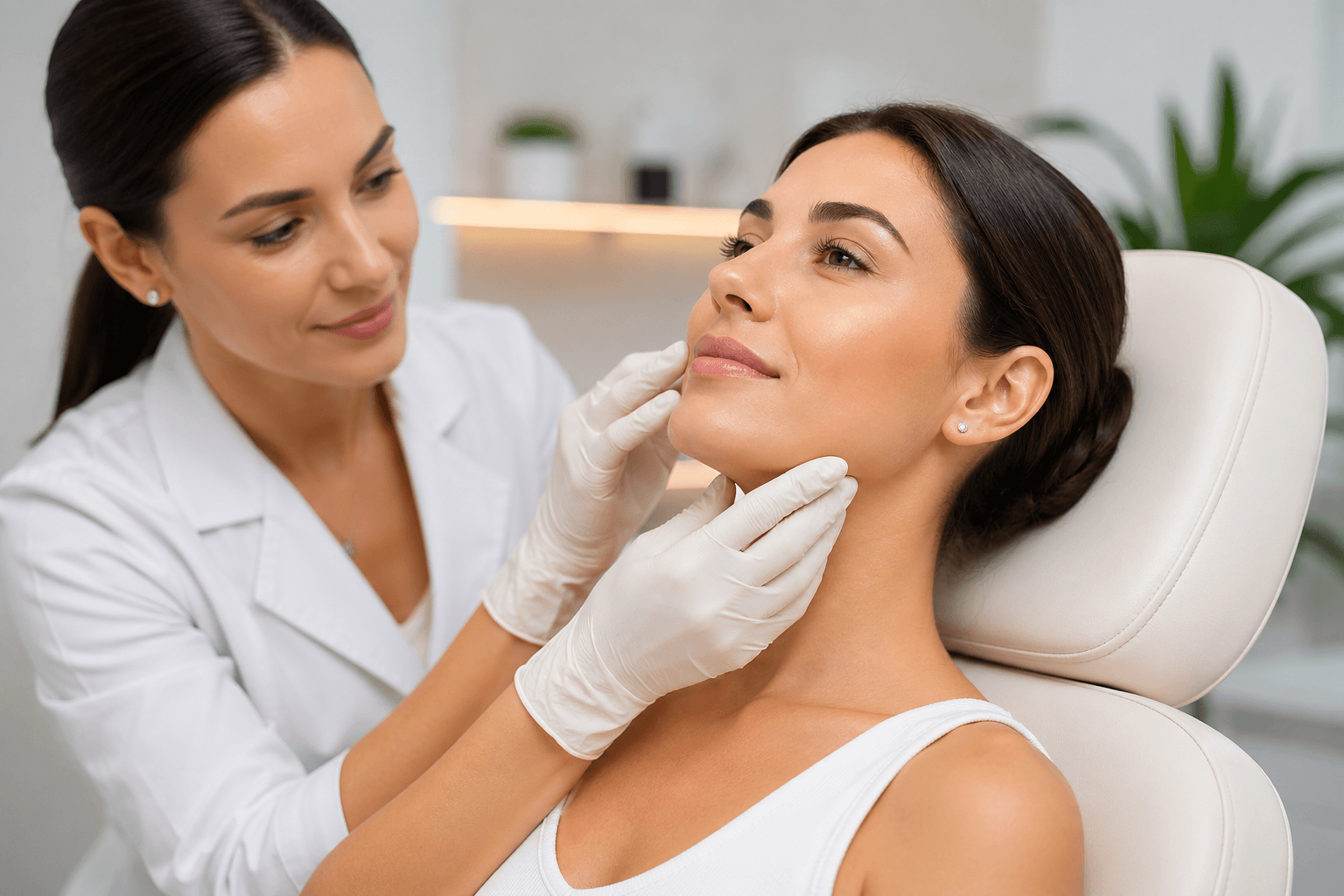 Client receiving a Botox treatment at a medical spa in Tampa, Florida under professional supervision