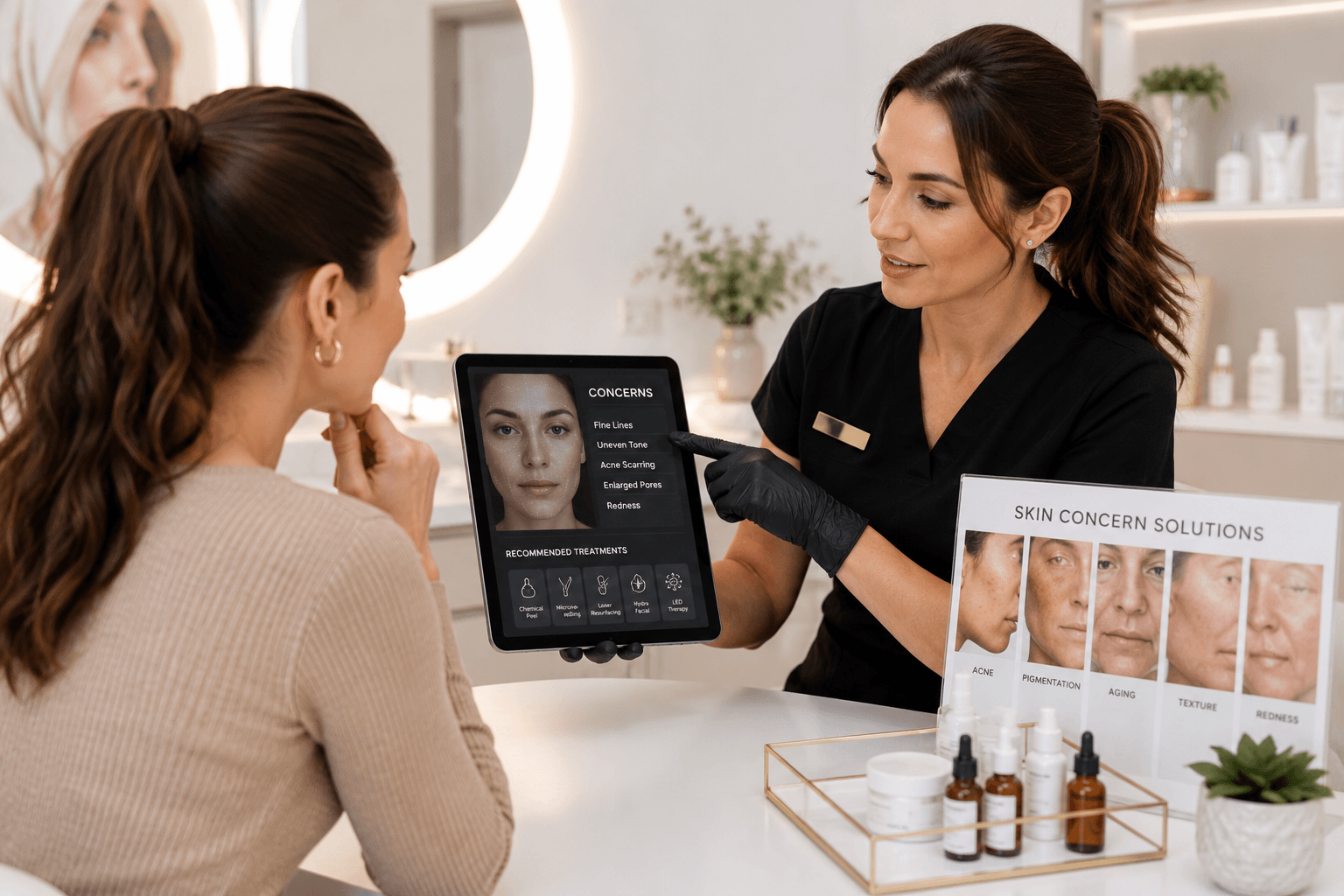 Client receiving an esthetic skin treatment at a Tampa, Florida med spa
