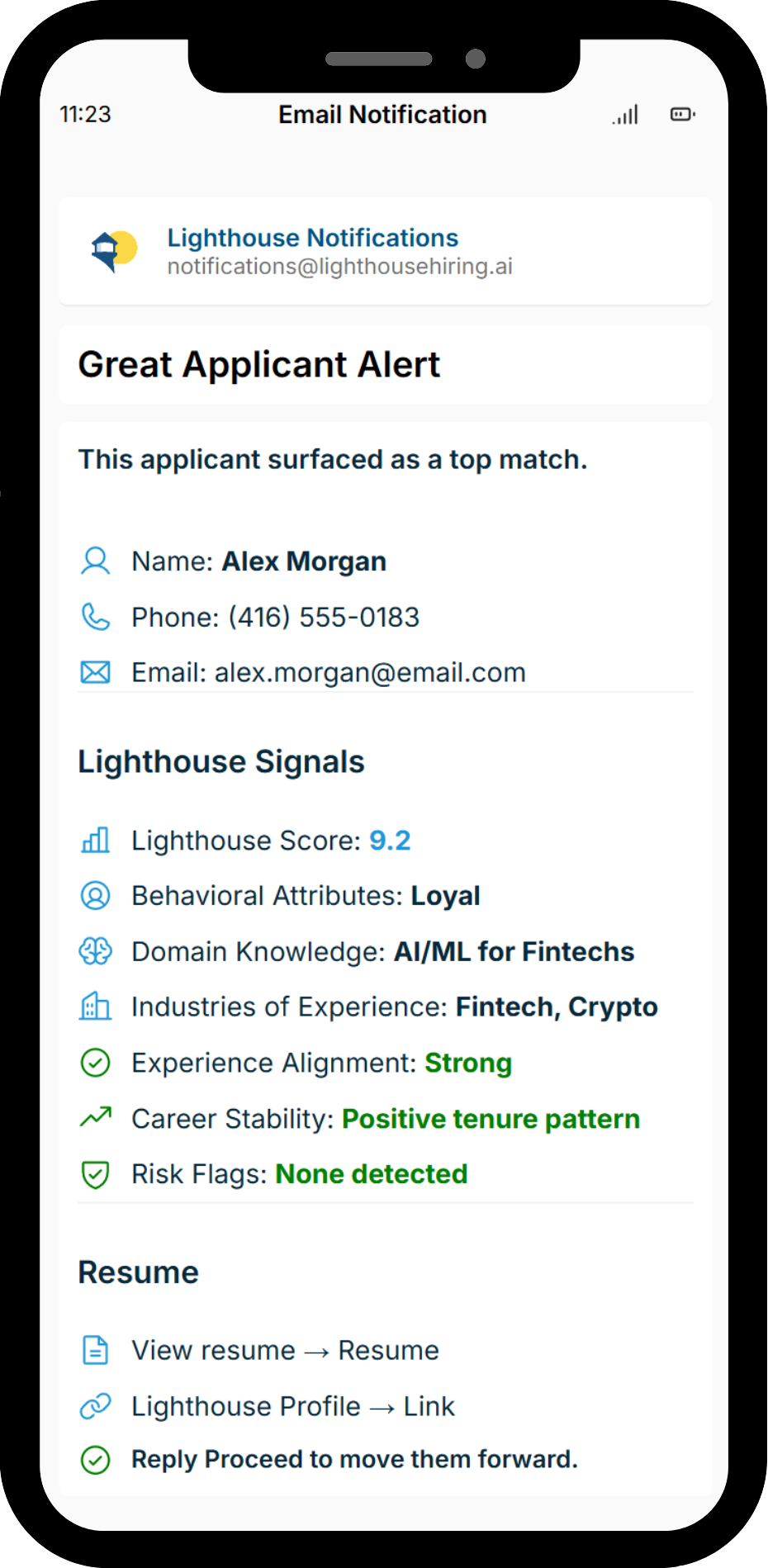 Lighthouse Automated Notification