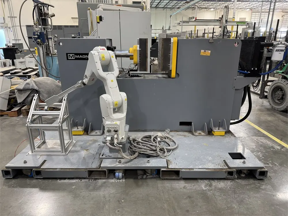 ABB IRB 1200 6-axis robot with Magnum M2PF35 press – residential cabinet facility auction, Hickory NC