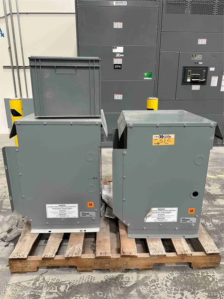 Transformers on pallet – residential cabinet facility auction, Hickory NC