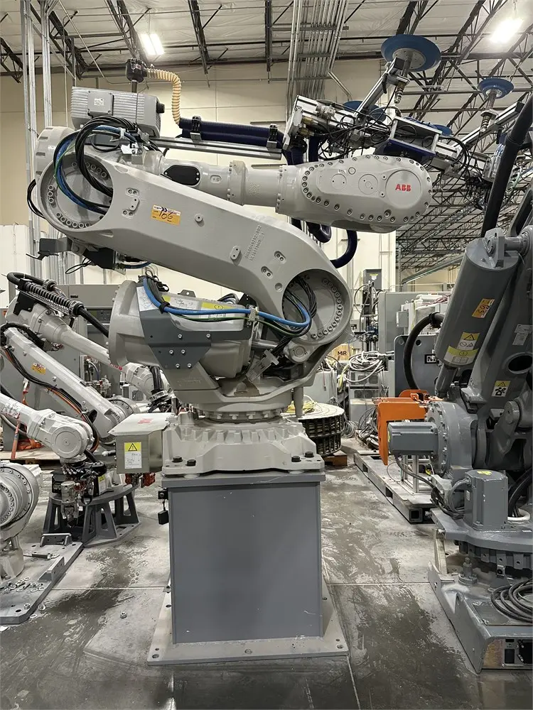 ABB IRB 6700 6-axis robotic arm on pedestal – residential cabinet facility auction, Hickory NC