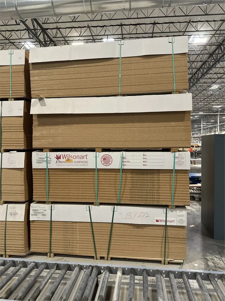 Wilsonart particleboard panel lots – residential cabinet facility auction, Hickory NC