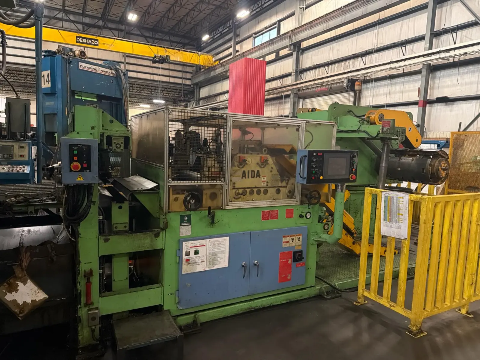 Coil straightener and servo feed line at stamping press – Dexter Stamping auction, Murfreesboro TN
