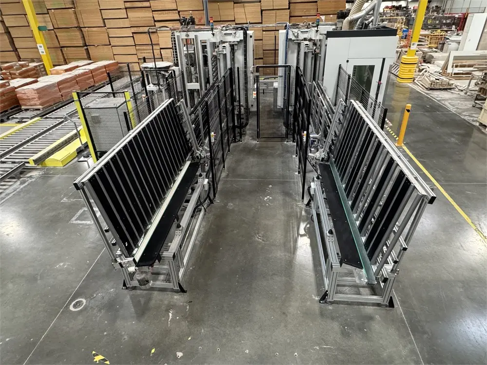 Panel carts and vertical storage racks – Volumetric Building Companies cabinet manufacturing auction, Hickory NC