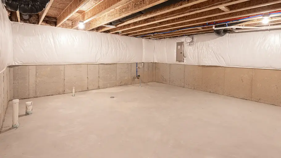 Basement Waterproofing System with Interior Drainage