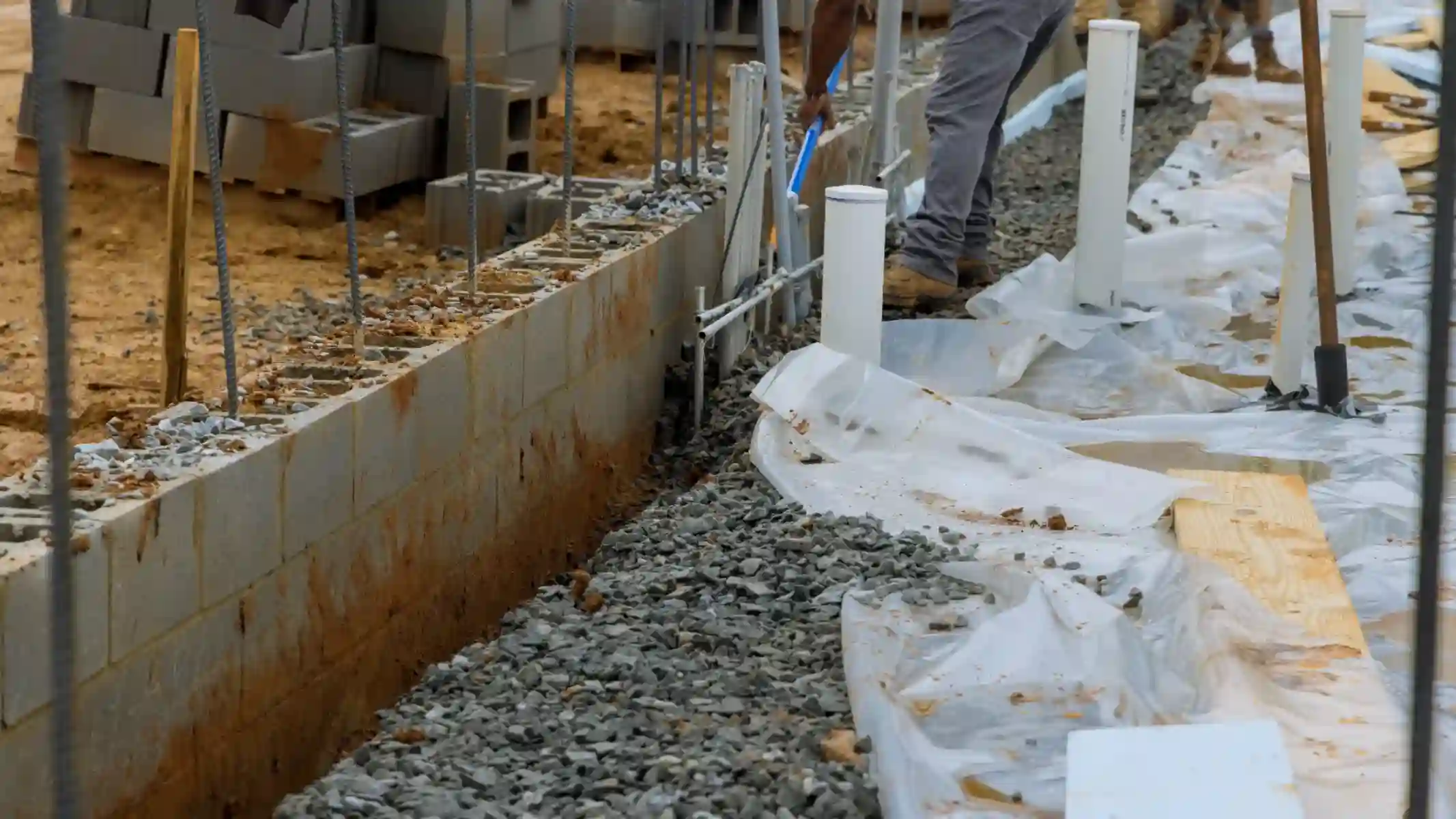 Foundation repair specialists inspecting structural damage
