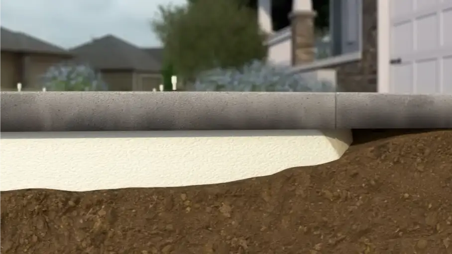 Polyurethane Foam Injected Under Sunken Sidewalk for Void Fill 