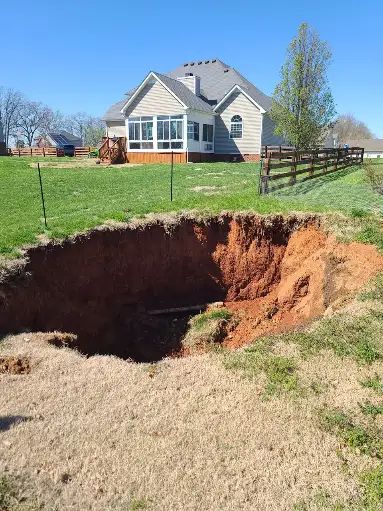 Residential Sinkhole Requiring Professional Repair