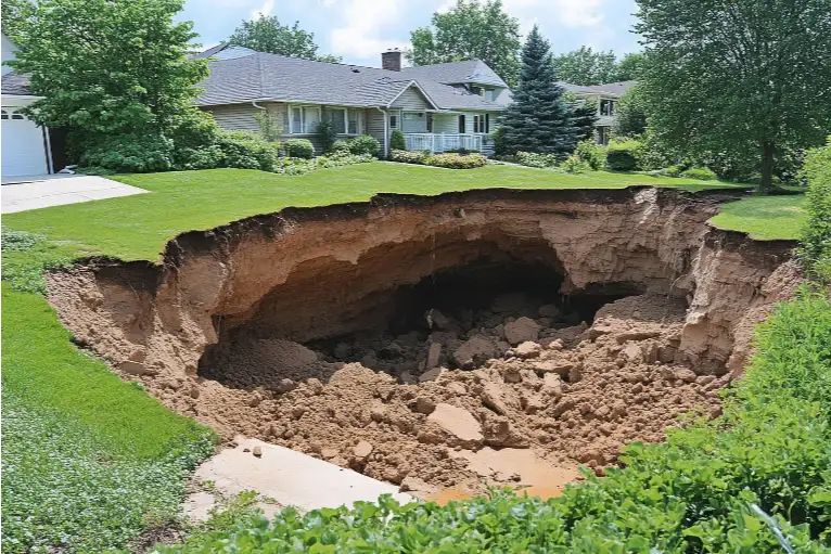 Residential Sinkhole Requiring Professional Repair