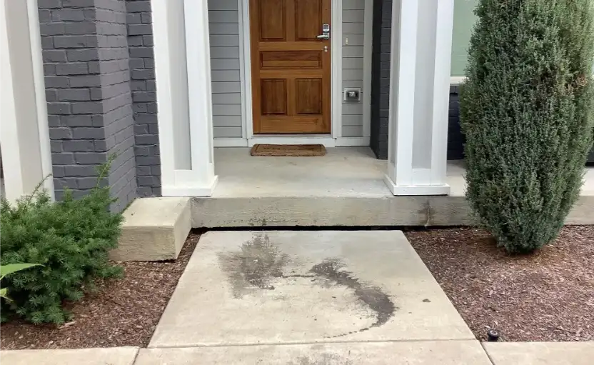 Separated Sunken Sidewalk Sections Before Concrete Lifting