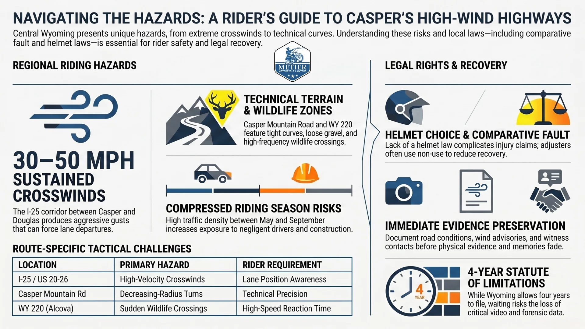 An infographic showing the hazards in riding in high wind 