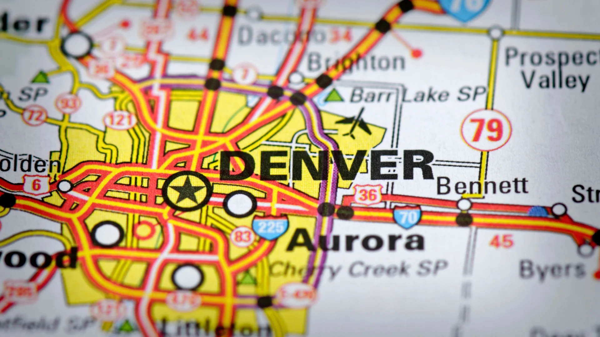 An image of a map of Denver, Colorado