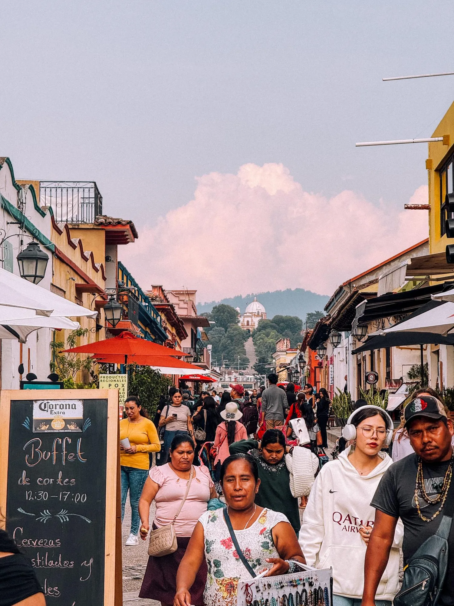 Busy street in San Cristóbal de las Casas