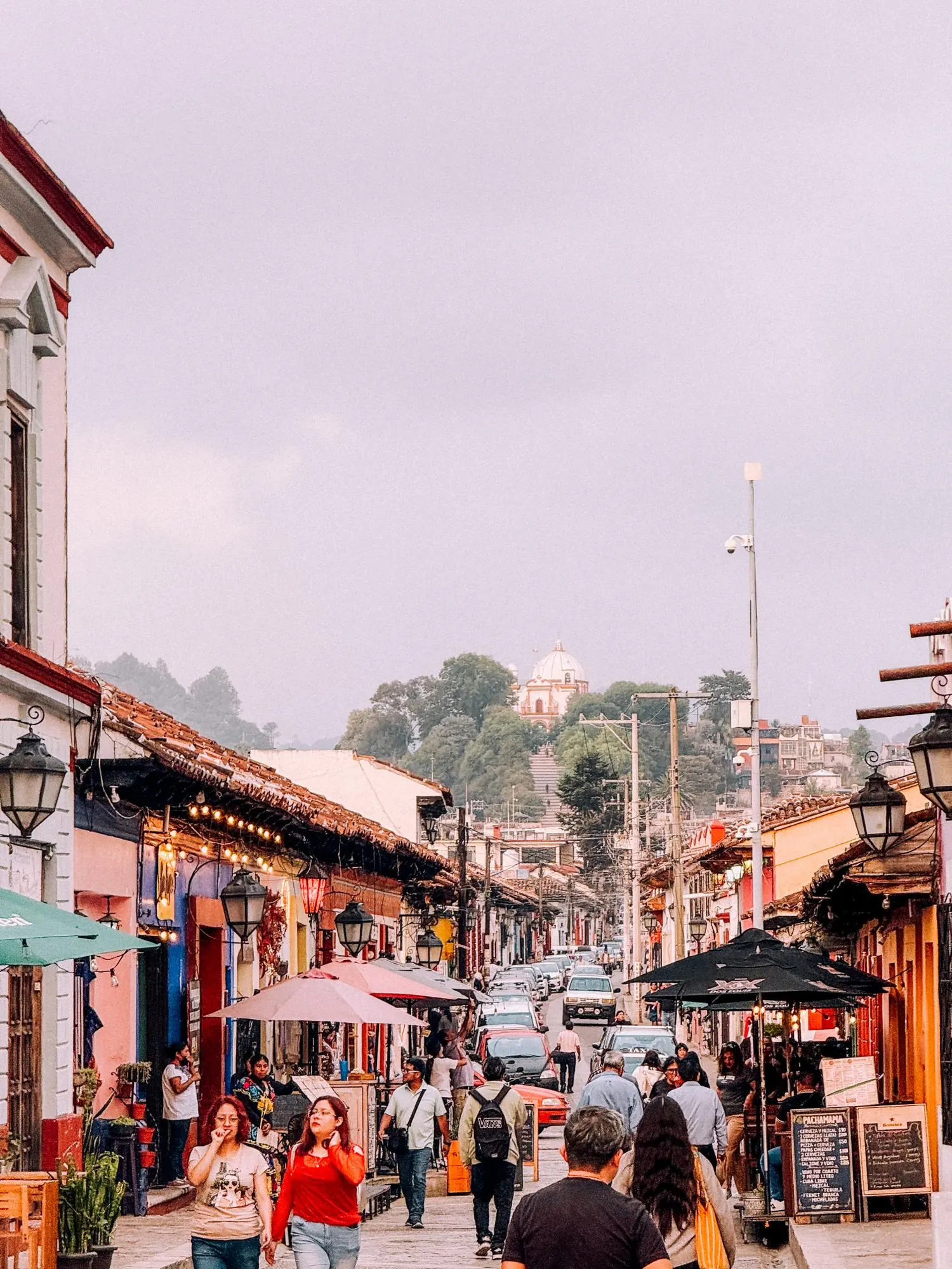 Street leading to a church in San Cristóbal