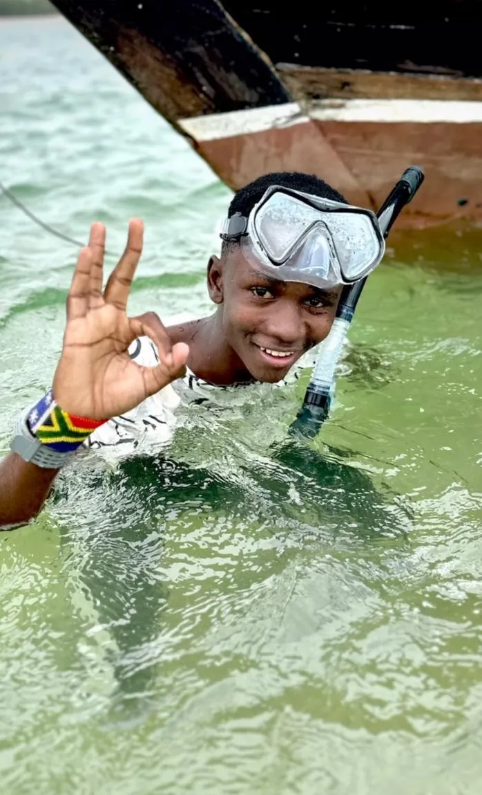 Trainees on a day out by the ocean on Lamu Island