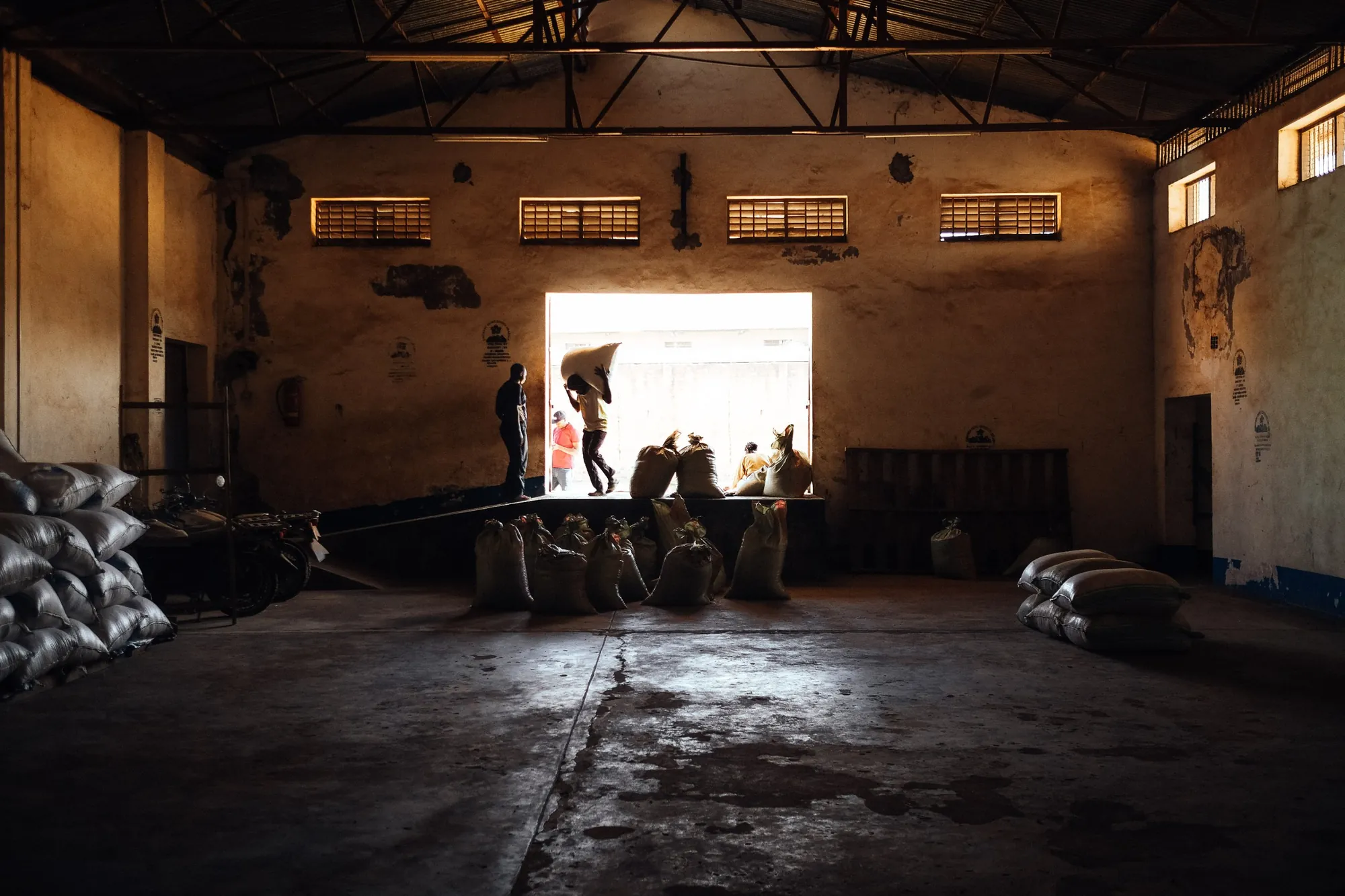Doorway of the Zukuka Bora coffee warehouse