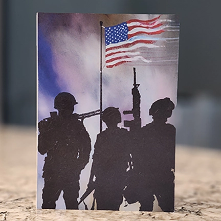 Inscription: For generations, men and women have answered the call to dutifully defend this great nation. You are amongst that 1%. Thank you!