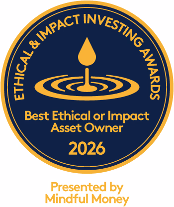 Best Ethical or Impact Asset Owner gold award 2026, presented by Mindful Money at the Ethical & Impact Investing Awards.