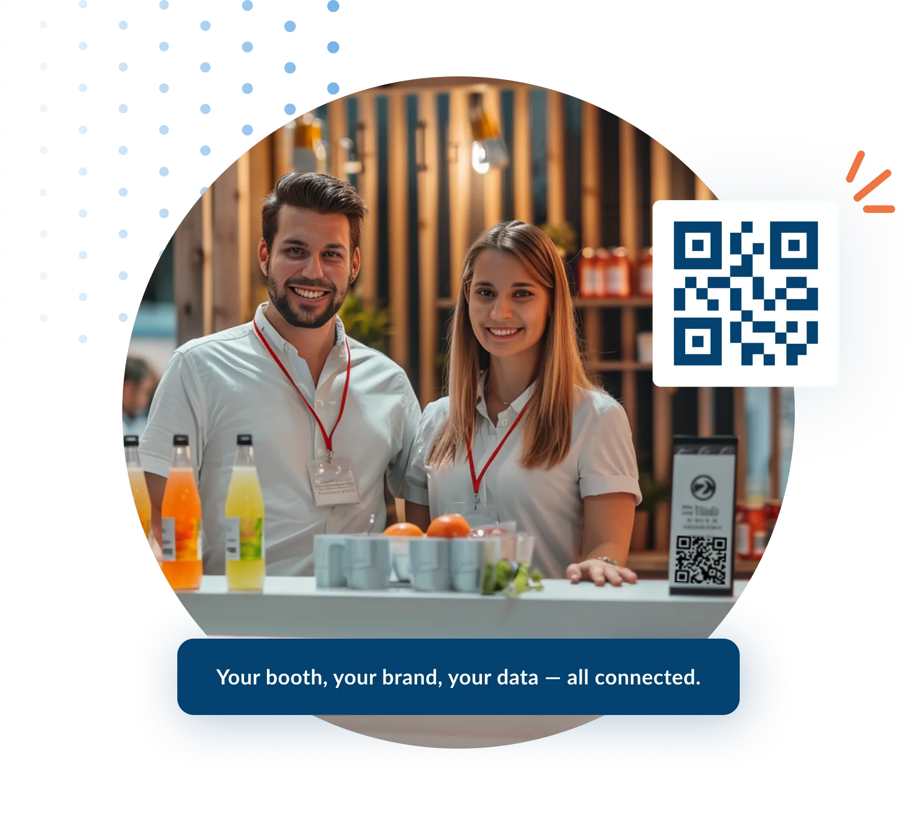 hero illustration of two person with smiling space