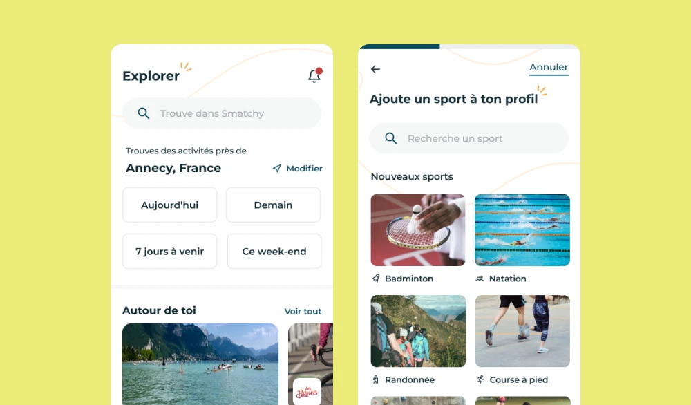 Conception UX/UI du MVP de l’application Smatchy 