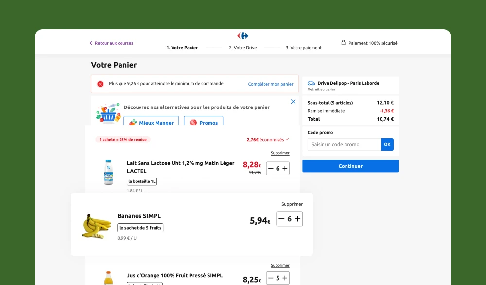 Tunnel de vente : exemple réussi lors de la refonte de Carrefour
