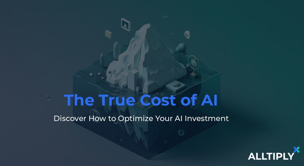 ALLTIPLY guide cover showing an iceberg and the title The True Cost of AI.