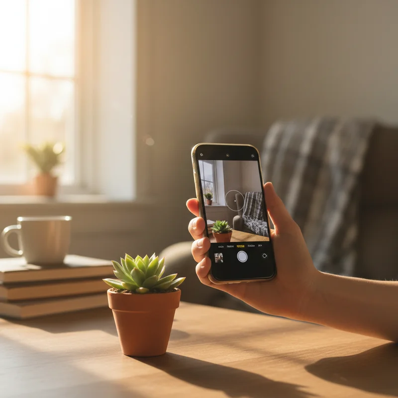 Using Alarmy AI mission to photograph a plant and dismiss the morning alarm