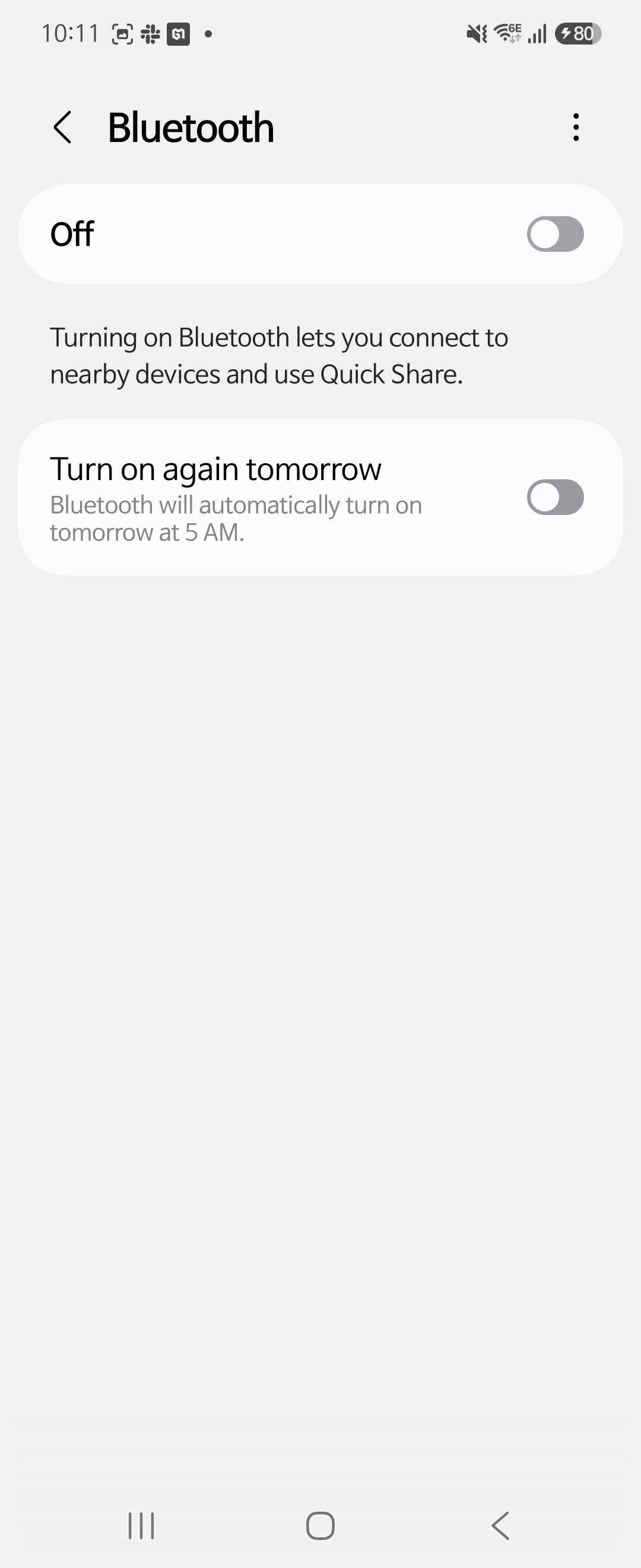 Bluetooth turned off on Android