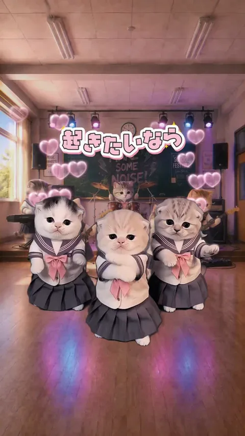 目覚ましダンス猫