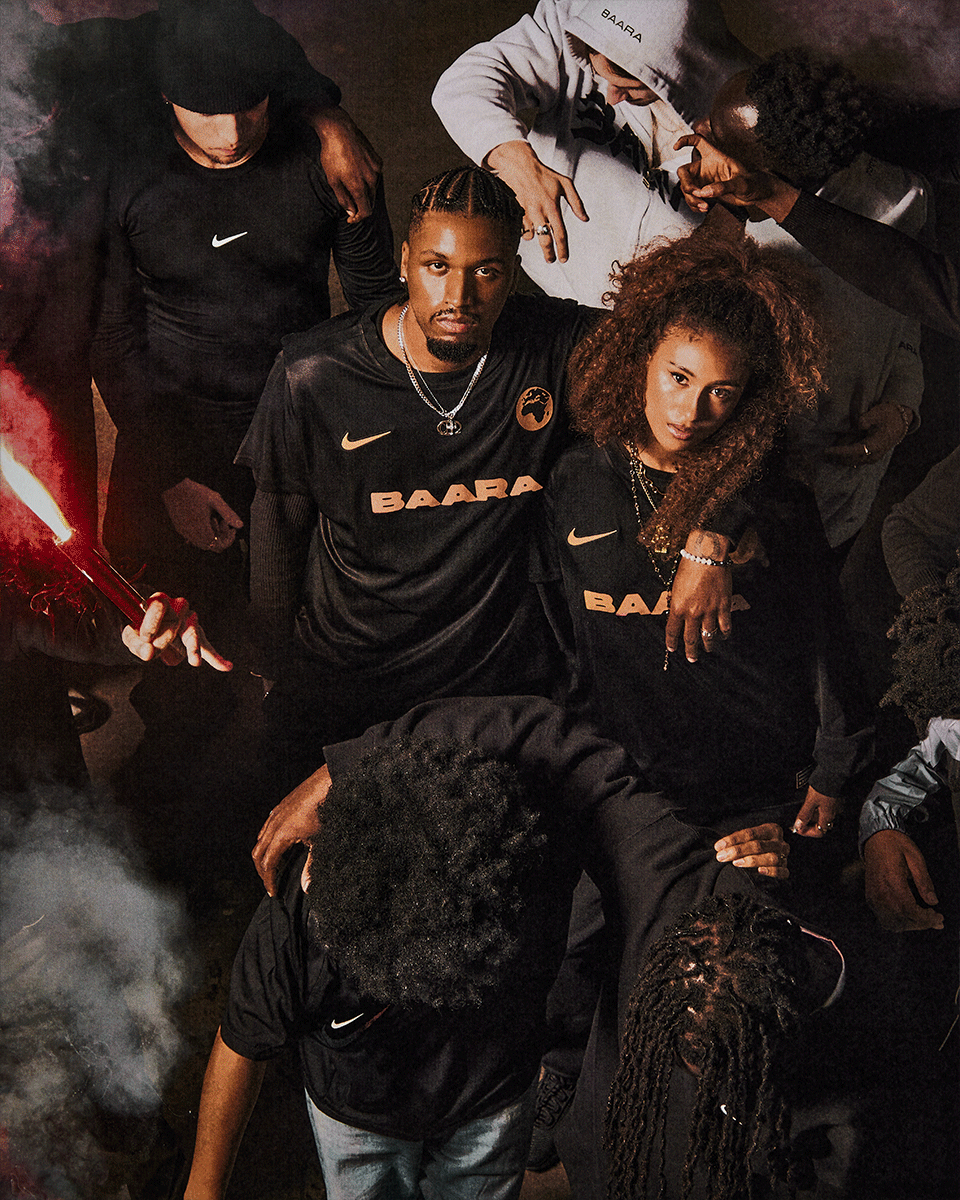 A group of young people wearing BAARA clothing
