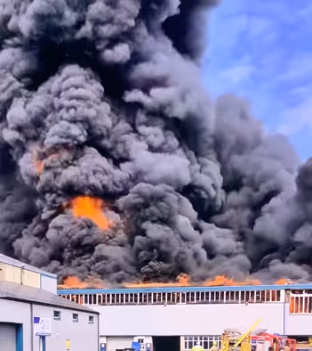 Burning VESEY factory in 2024