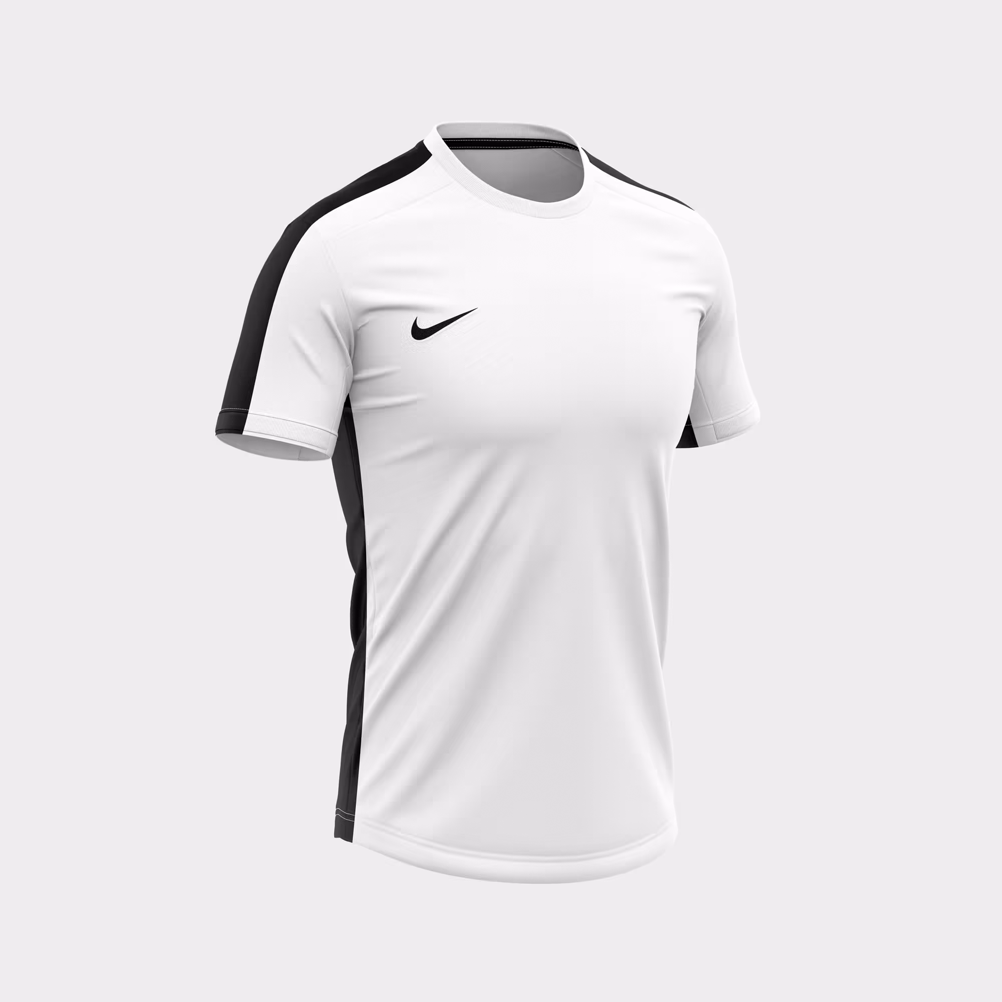 White football t-shirt with black Nike swoosh logo