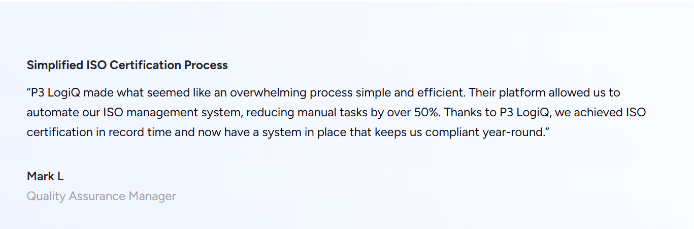 P3 LogiQ customer review