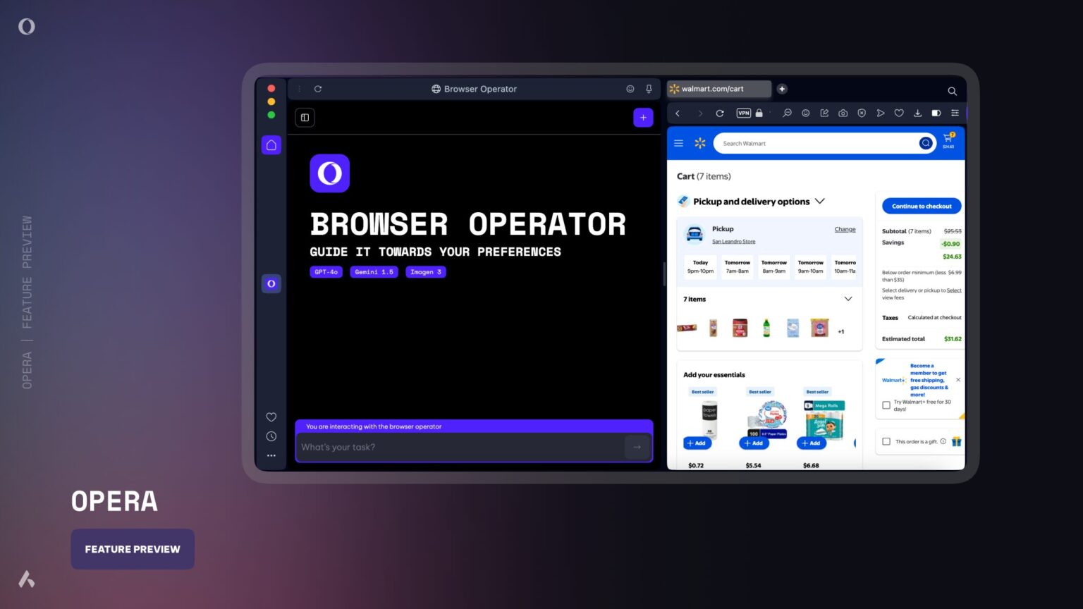 Opera tests ‘Browser Operator,’ an AI agent that automates web tasks
