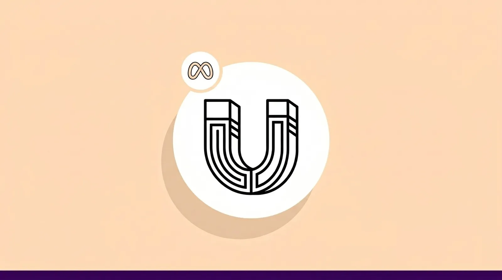 A minimalist line illustration of a magnet with the Facebook logomark, representing the Facebook Creator Fast Track program drawing in creators from other platforms.