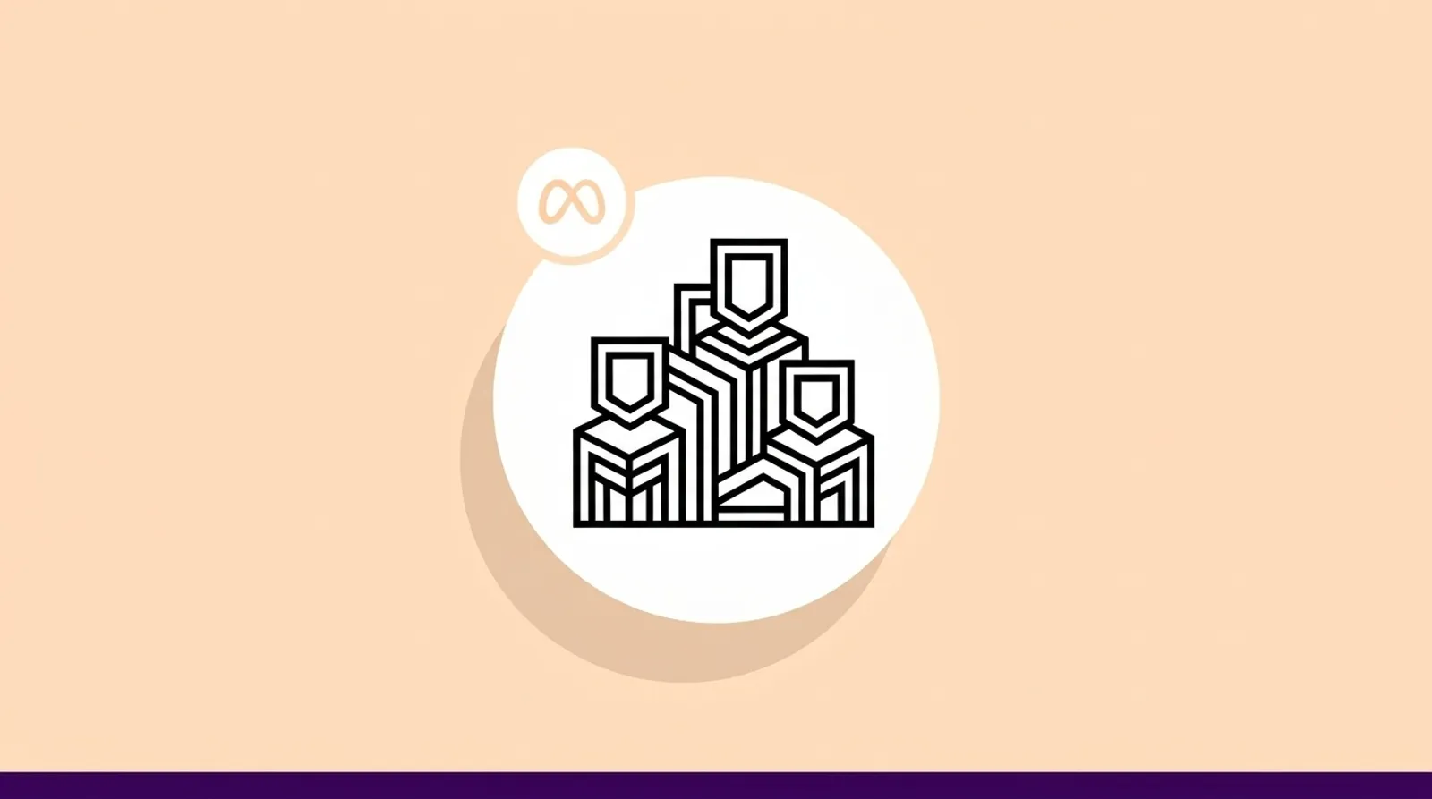 Minimalist line illustration of a leaderboard with the Meta logomark, representing Meta's Adaptive Ranking Model and ad ranking system performance on Instagram.